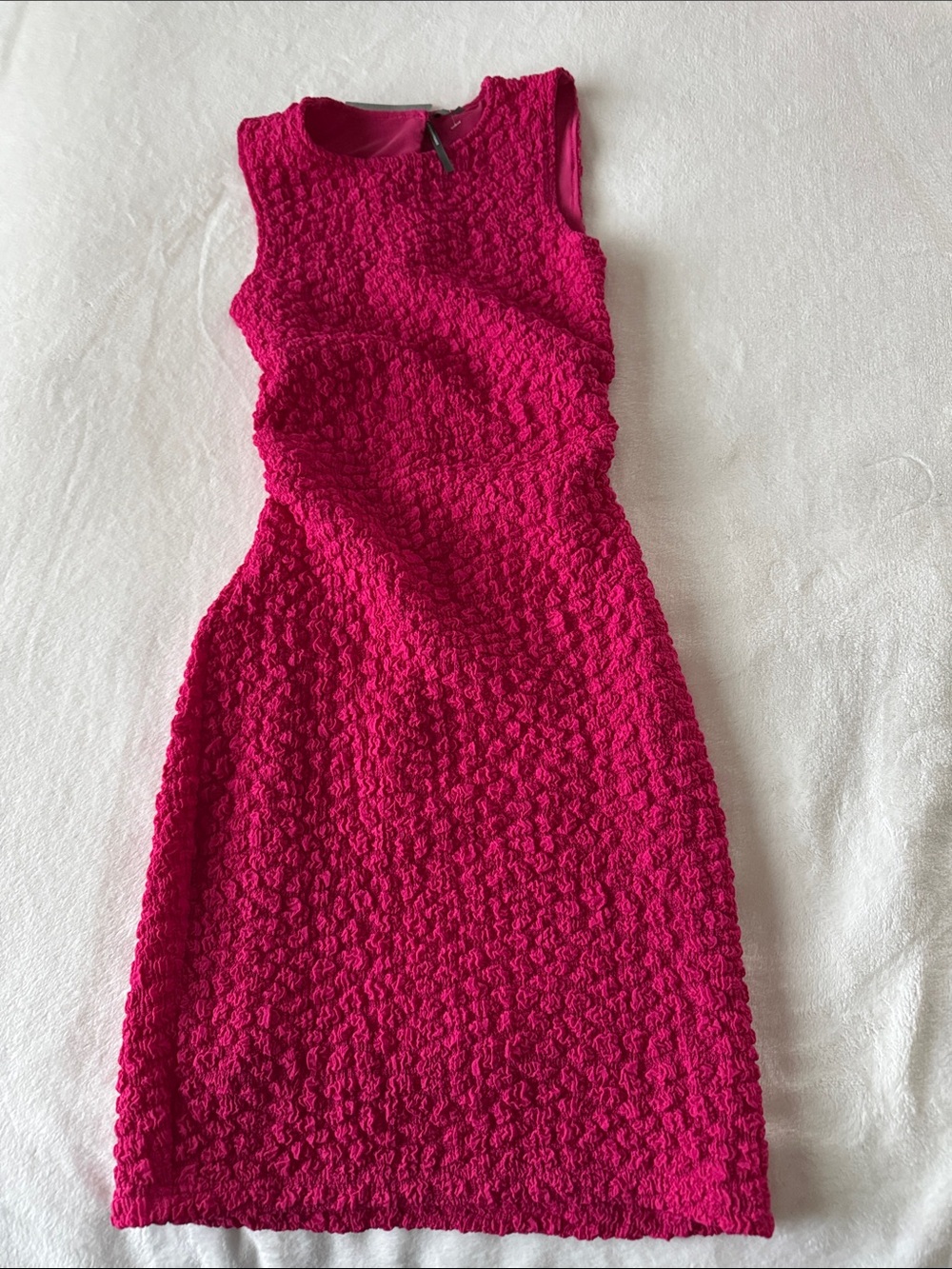 Anthropologie Fuchsia Textured Sleeveless Midi Dress